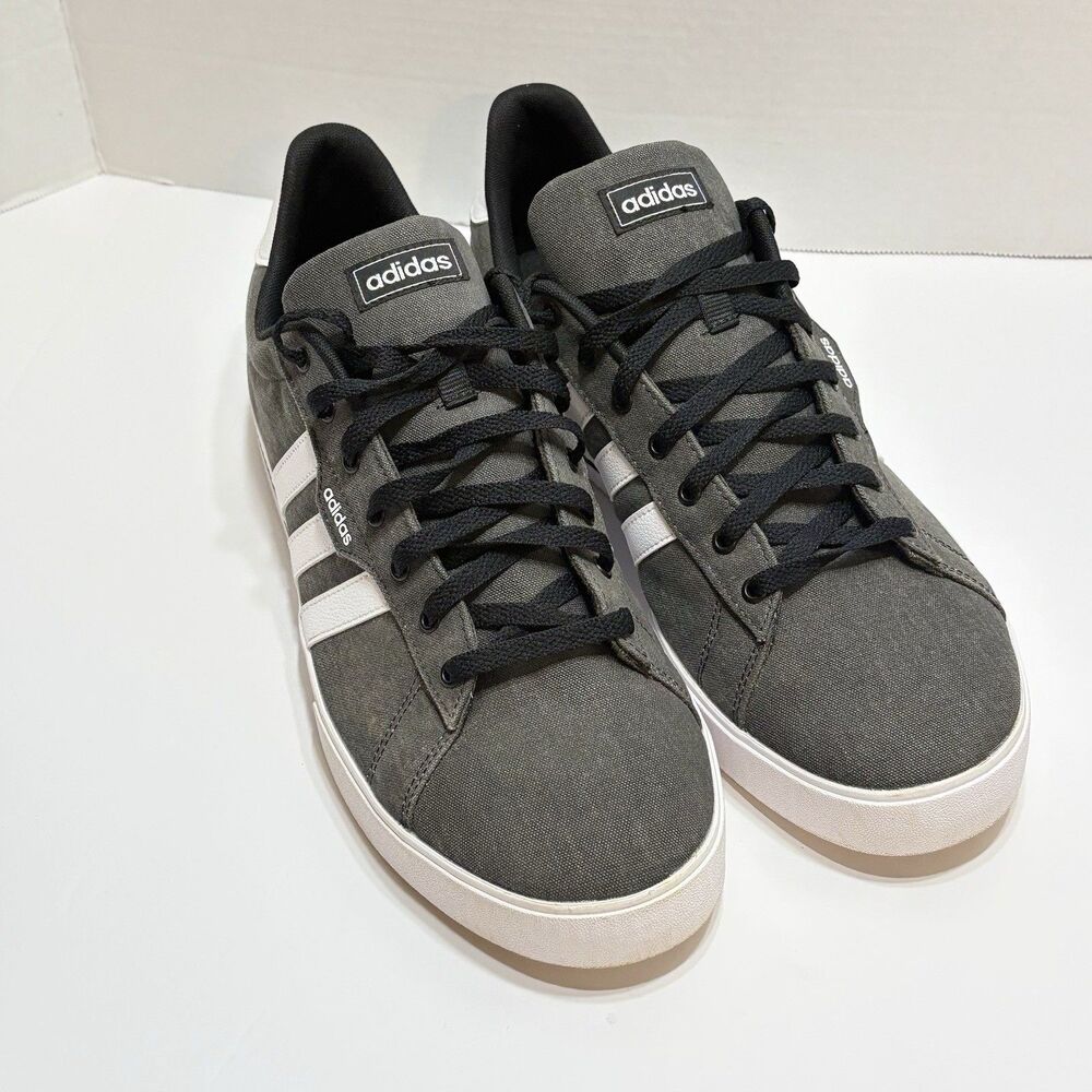 Adidas Men’s Daily 3.0 Sneakers Washed Canvas Gray Men’s Size 14 Skater